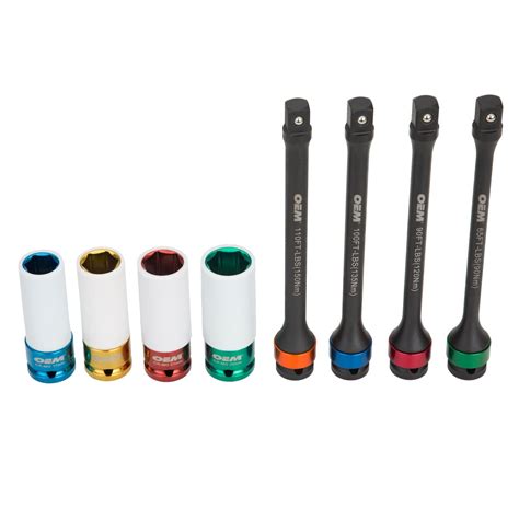 OEMTOOLS Torque Limiting Extension And Thin Wall Socket Set 8 Piece