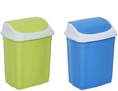 Aristo Small Plastic Swing Dustbin,9 Ltr (Green/Blue) PACK OF 2 ...