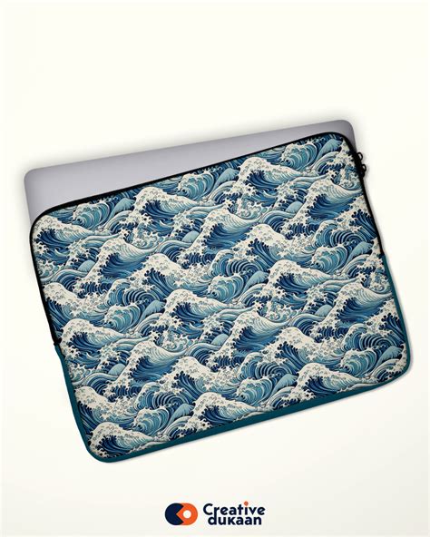 Nautical Waves Laptop Sleeve: Ride the Wave of Style – Creative Dukaan