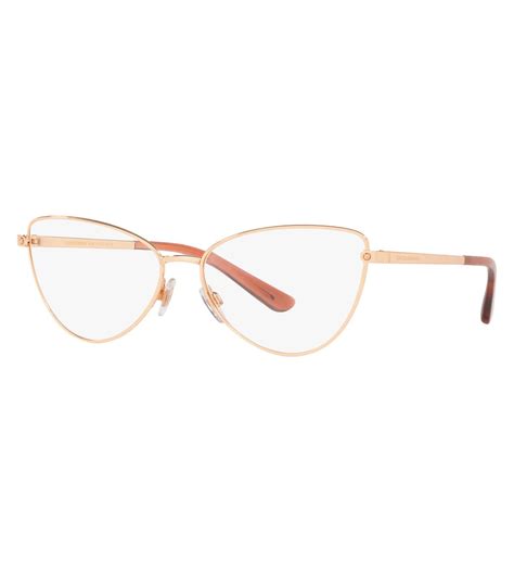 Dolce & Gabbana Men's Pink Gold Cat-eye Optical Frames