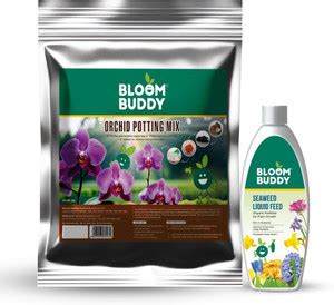 Bloom Buddy Orchid Potting mix 1kg + Seaweed 200 ml Fertilizer, Manure ...