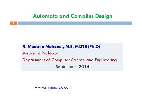 Unit 4cd 1 - fgnfgnfhmdf - Automata and Compiler Design R. Madana ...