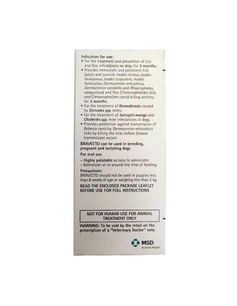 Bravecto 250mg TABLET for Small Dogs 4.5-10KG - Pet Central