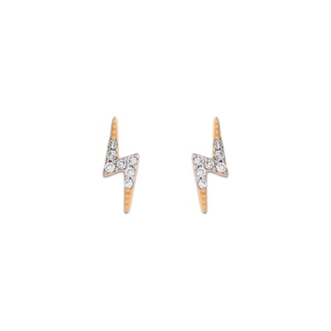 Buy Diamond Lightning Bolt Studs Online | Made with BIS Hallmarked Gold