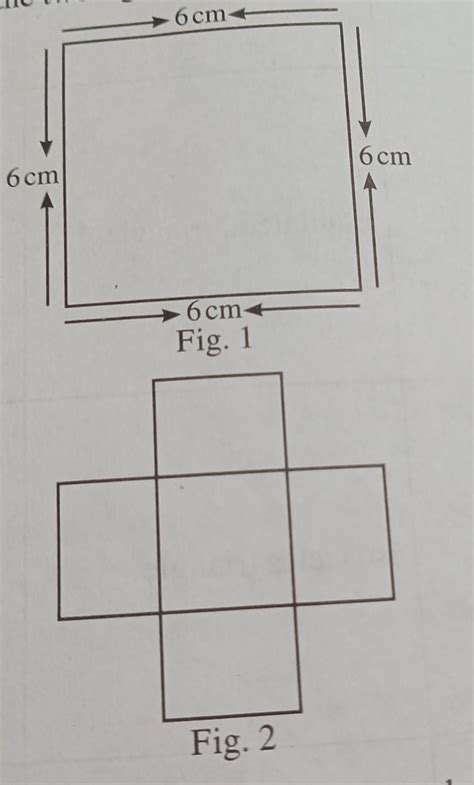 From each corner a square of Side 2 cm is cut off to get Fig 2. Find ...