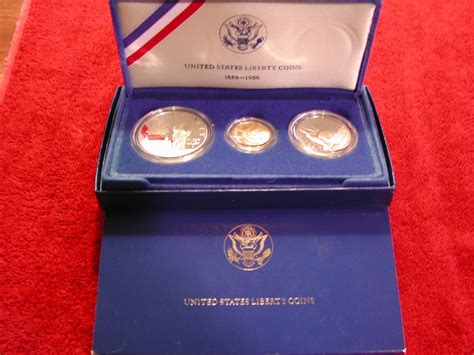 1986 United States Liberty Coin Set--Silver Dollar, Silver Half Dollar ...
