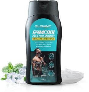 Elemnt Life Gymcool Pre & Post Workout Coolant Deo Talcum Powder for ...