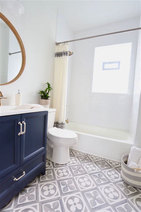 Patterned Floor Tiles Bathroom Navy at Oscar Godson blog