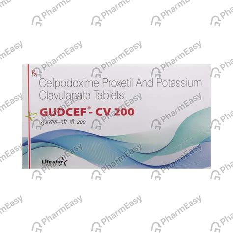 Gudcef Cv 200mg Strip Of 6 Tablets: Uses, Side Effects, Price & Dosage ...