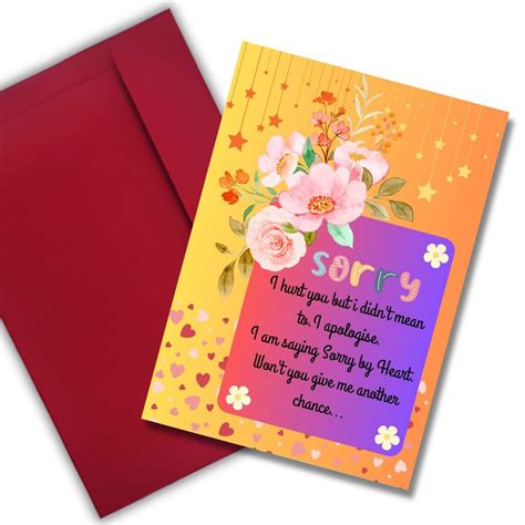 AanyaCentric Sorry Greeting Card - A5 Size Printed Card Handmade ...