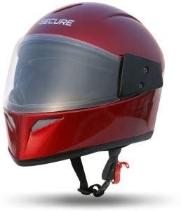 SECURE Root Fx (Glossy Red) Full Face ISI Marked Men & Women Motorbike ...