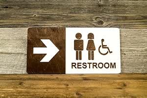Unisex and Disabled Toilet Door Sign, WC Sign, Restroom Door Sign ...