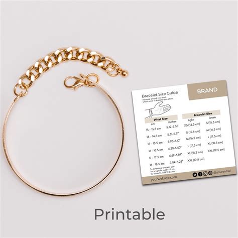 Bracelet Size Chart Template Editable Printable Jewelry - Etsy