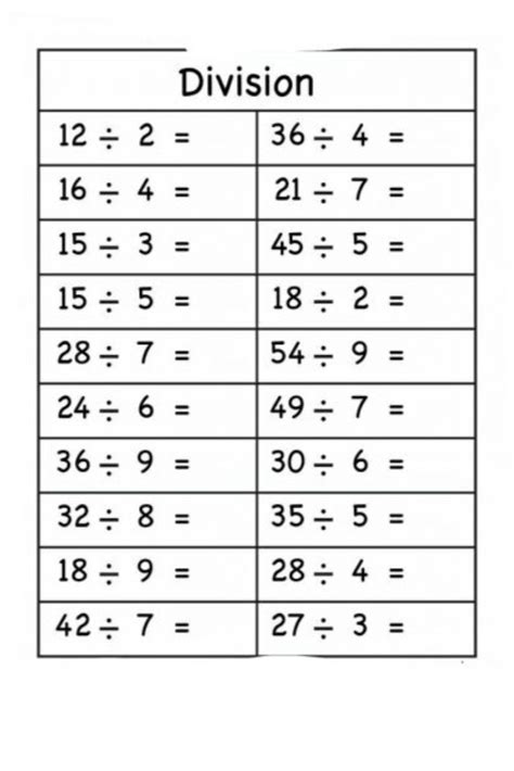 Image result for Simple Division Worksheets