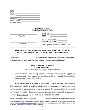 Opposition To Modify Custody Order - Fill Online, Printable, Fillable ...