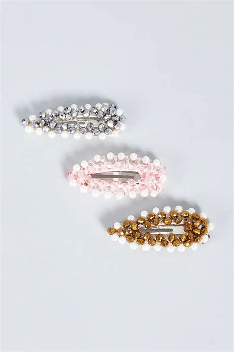 Choko White Gravel Gem Clip (Set of 3)