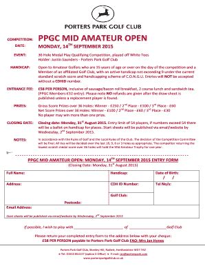 Fillable Online portersparkgolfclub co Competition: ppgc mid amateur ...