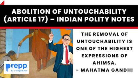 Abolition of Untouchability (Article 17) - Indian Polity Notes