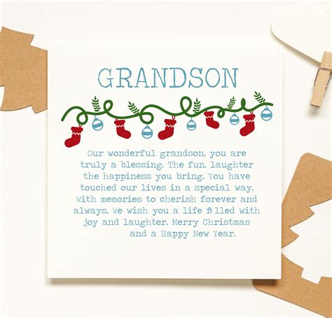 Grandson Personalised Mounted Christmas Poem Card | Christmas poems ...