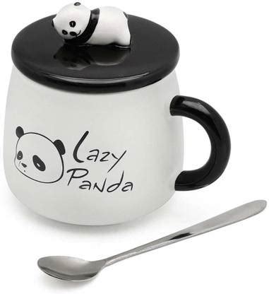 Himdivya Cute 3D Lazy Panda Ceramic Coffee Milk Tea Cup with Funny Lid ...