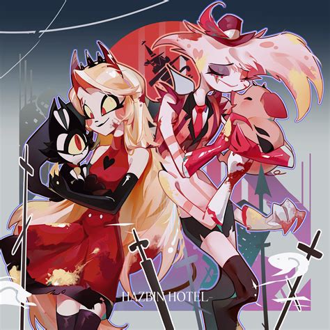 charlie morningstar, angel dust, keekee, and fat nuggets (hazbin hotel ...