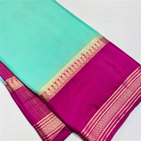 Semi Mysore Crepe Saree | Double Border | Raj Silk Villa