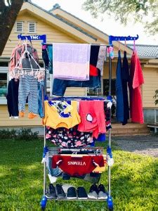 TNC Steel Floor Cloth Dryer Stand 3 Tier Double Pole 3 Tier Stainless ...