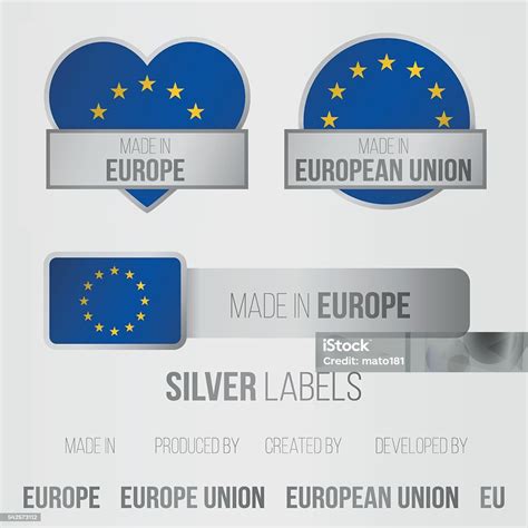 Europe Union Labels Stock Illustration - Download Image Now - Badge ...