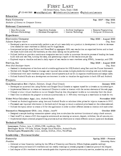 Jakes-resume-anonymous - First Last 123 Street Name, Town, State 12345 ...