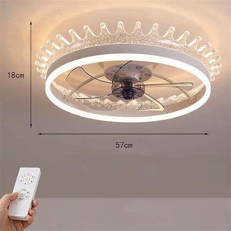 Ceiling Fan with Light Ring Circle Design 22" App & Remote Control ...