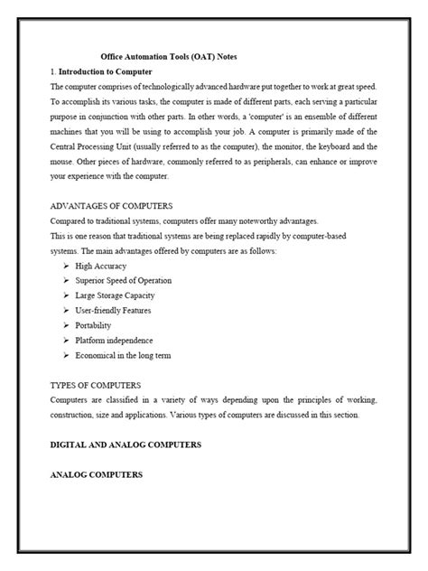 Image result for Computer Office Automation Record Note