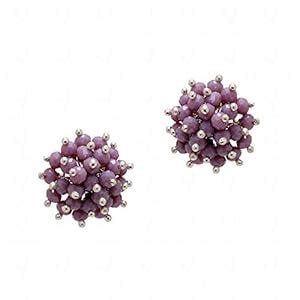 Gehna Jaipur Lavender Jade Zircon Beads Earrings For Girls & Women ...