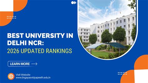 Best University in Delhi NCR: 2026 Updated Rankings