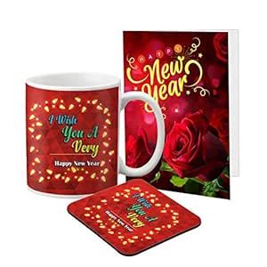 Buy VESPL LOF Ceramic I Wish You a Verry Happy New Year Yellow Lighting ...