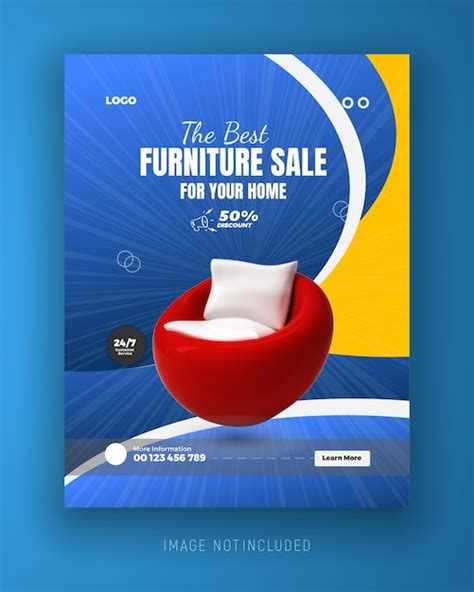 Furniture flyer and advertising poster a4 design template | Premium Vector