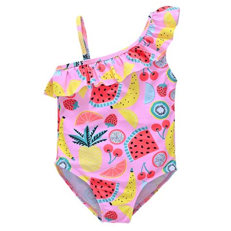 Little Girls One-Piece Swimsuit Bikini Set Swimwear Pink,5-6T Teen One ...