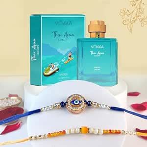 Buy VOKKA Rakhi Gift for Brother – 1 Unisex Thai Aqua Perfume 100ml ...