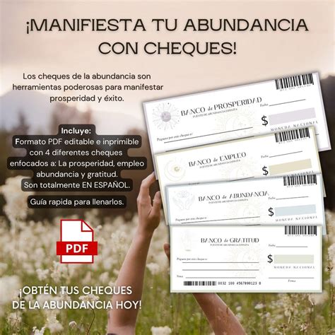 Abundance Checks in SPANISH EDITABLE PDF - Etsy