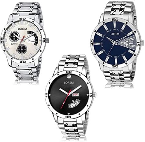 Buy LOREM Analog Silver Dial Male Watch-SKU_WAT-LR-101-102-104-CMB ...