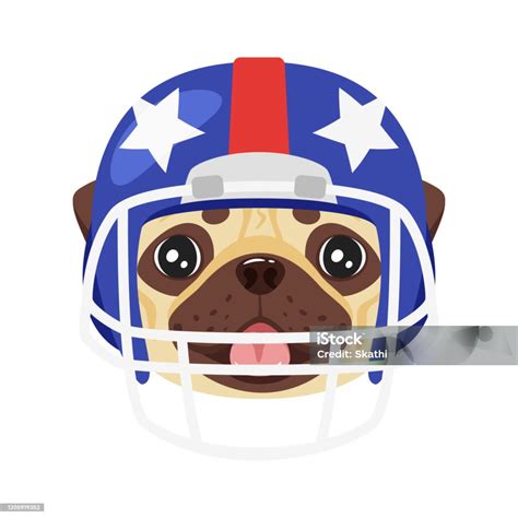 Dog In Helmet Flat Illustration Stock Illustration - Download Image Now ...