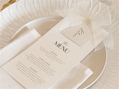 Wedding Menu Cards Place Settings Bundle Digital Template - Etsy Canada