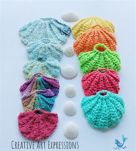 Seashell Scrubby Crochet Pattern, Mermaid Necessities, PDF Pattern ...