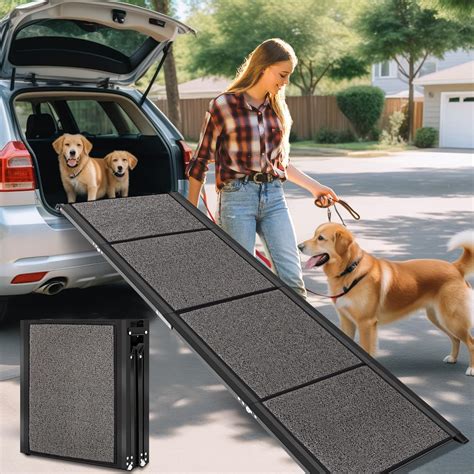 Papettly Dog Car Ramp 158 * 44CM - Folding Dog Ramp for Cars with Anti-Slip Rug Surface ...
