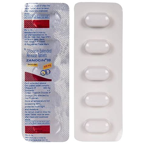 Zanocin OD 400 mg - Strip of of 5 Tablets : Amazon.in: Fashion