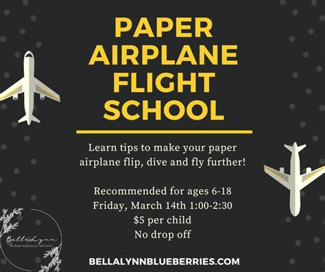 Paper Airplane Flight School @ Bella Lynn, 785 Plumtree Ln, Grants Pass ...