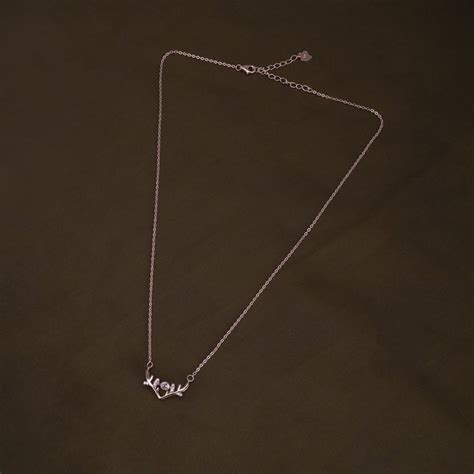 Buy Palmonas Women Rose Gold Zircon-Studded Stag Necklace Online