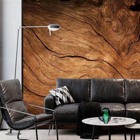 fajne tapety 3d drewno brązowa tapeta fototapeta okładzina ścienna ...