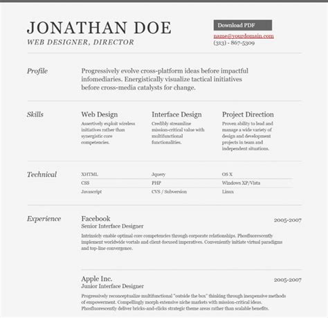 Resume Designs Using HTML and CSS 的图像结果