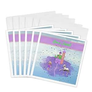 Castle with Fairy Princess, Unicorn, Birthday Invitation- Greeting ...