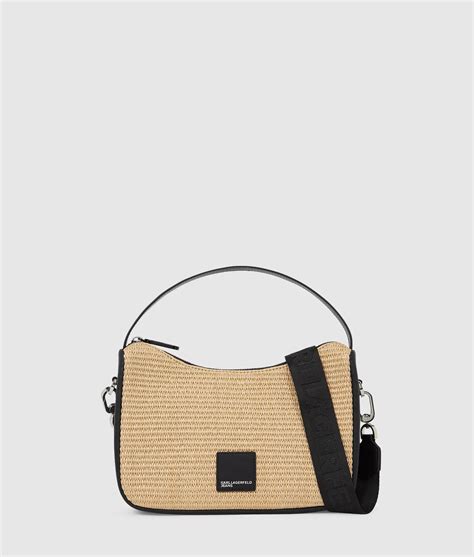 Woven mini hobo bag | Natural | Women | KARL LAGERFELD